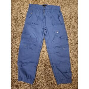 Taxi Blue Cargo Jogger Pants Women 2X Plus Utility Multi-Pocket Streetwear